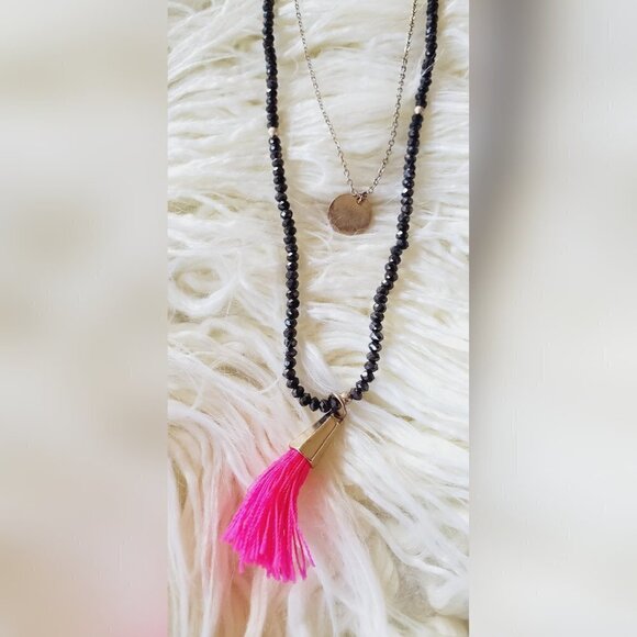 Bohemian Colorful Beaded & Charm Chain ⛓️ Jewelry Necklace. 🌴 - Picture 3 of 7